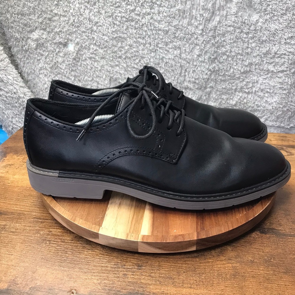 Cole Haan Go To Plain Toe Oxford Mens 13M Black Leather Brogue Derby Dress Shoes